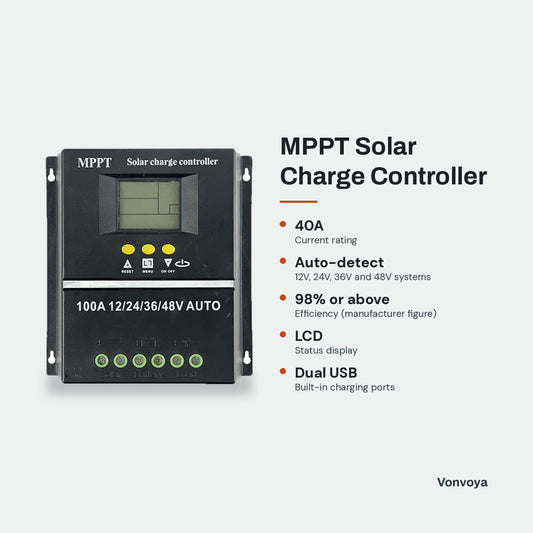 MPPT Solar Charge Controller - key features graphic