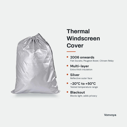 Thermal Windscreen Cover - key features graphic