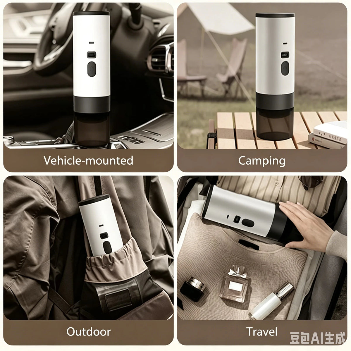 Portable Espresso Maker 20Bar Rechargeable, Capsule, Ground