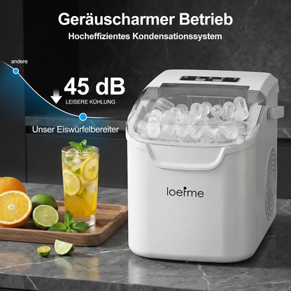 Portable Ice Maker 12kg/24h, Compressor Bullet Cubes RV