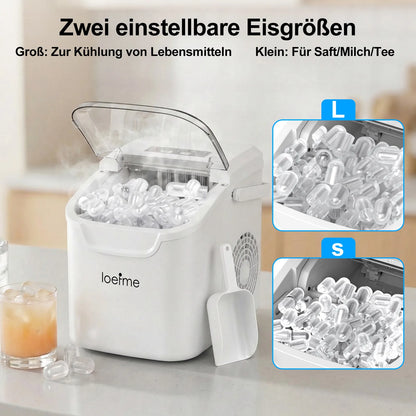 Portable Ice Maker 12kg/24h, Compressor Bullet Cubes RV