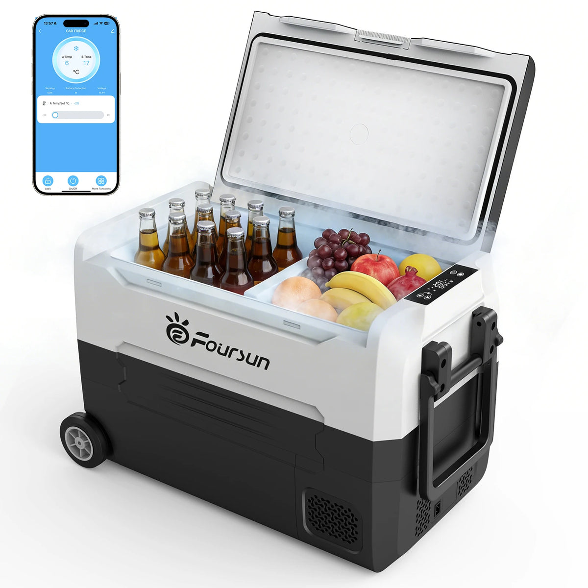 Foursun 21L Compressor Fridge Freezer 12V 24V, Campervan