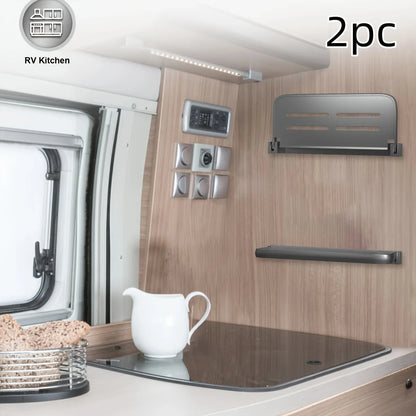 Foldable Wall Shelves 2 Pack Aluminium, No Drill Campervan