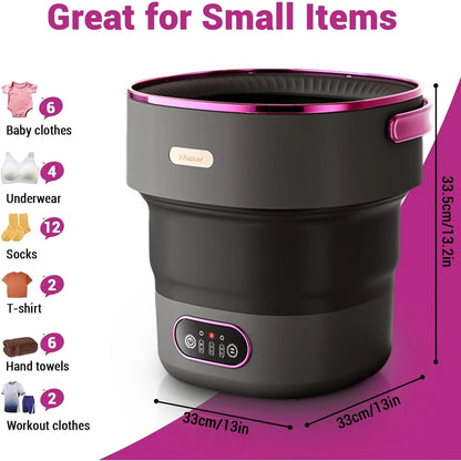 Foldable Mini Washing Machine 13L, Portable Camper Washer