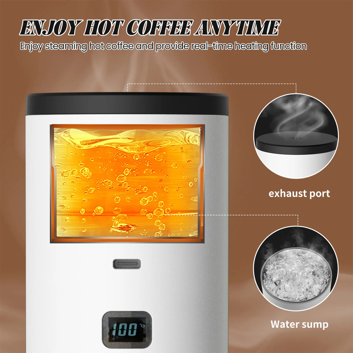 Portable Espresso Maker 20Bar Rechargeable, Capsule, Ground