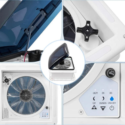 12V Roof Vent Fan 40cm, Rain Sensor, Remote, Motorhome