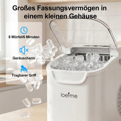 Portable Ice Maker 12kg/24h, Compressor Bullet Cubes RV