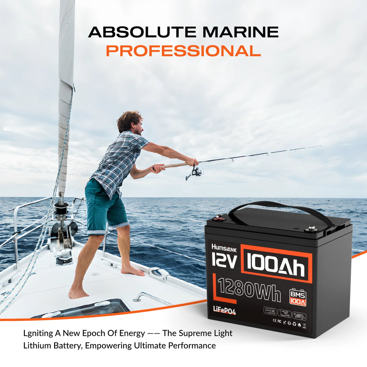 Humsienk LiFePO4 Leisure Battery 12V 100Ah, Campervan RV