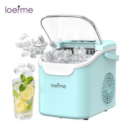 Portable Ice Maker 12kg/24h, Compressor Bullet Cubes RV