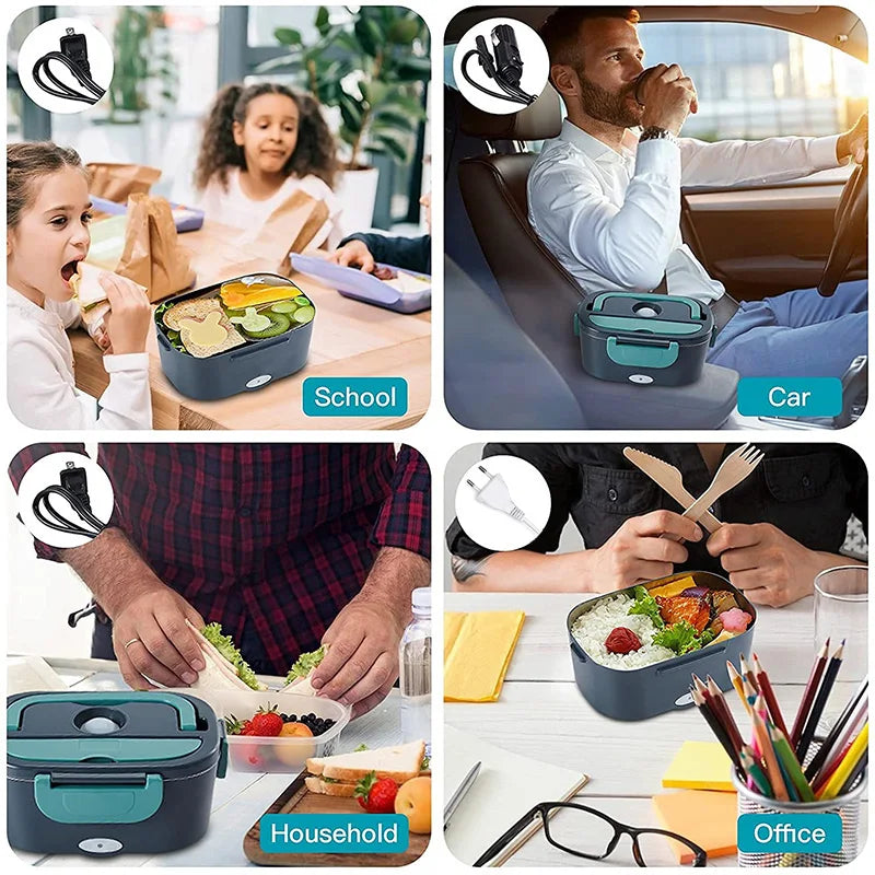 12V Electric Lunch Box 1.5L Food Warmer, Car Van Mains