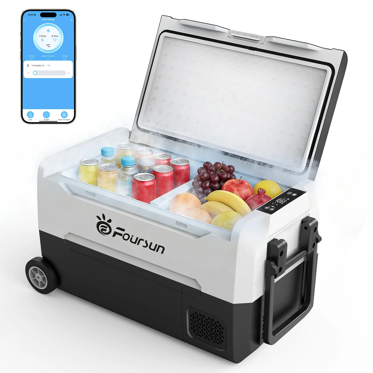 Foursun 21L Compressor Fridge Freezer 12V 24V, Campervan