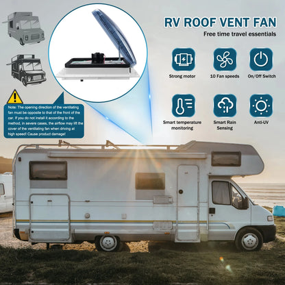 12V Roof Vent Fan 40cm, Rain Sensor, Remote, Motorhome