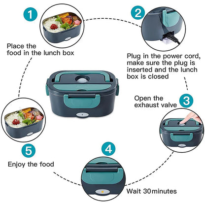 12V Electric Lunch Box 1.5L Food Warmer, Car Van Mains