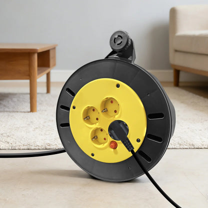 4 Socket Extension Cable Reel 10m or 15m, Campsite Hook Up