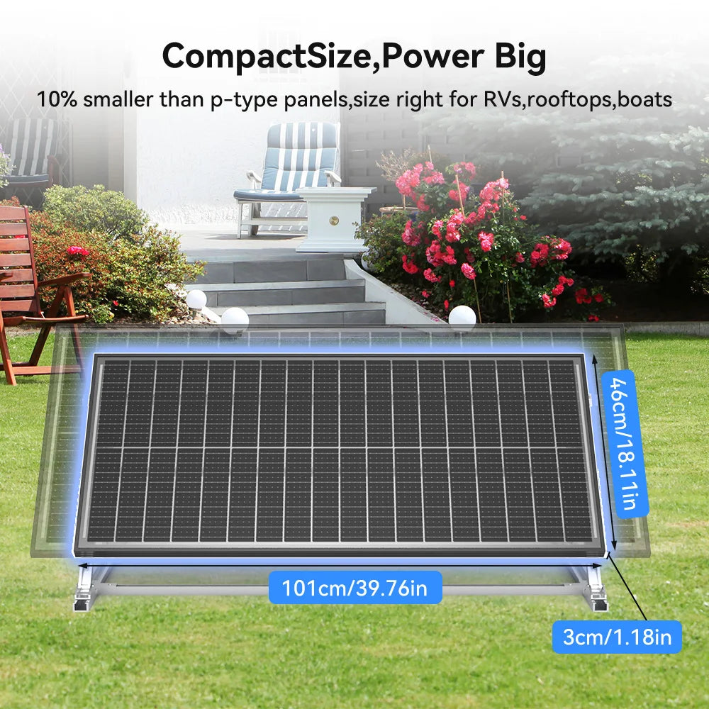 RVPOZWER 100W 12V Bifacial Solar Panel, Monocrystalline