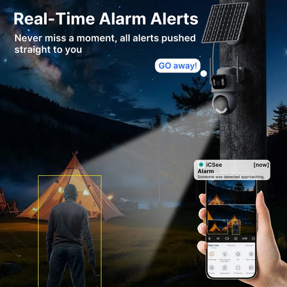 4G Solar Security Camera, SIM Card, 355° Pan, Night Vision