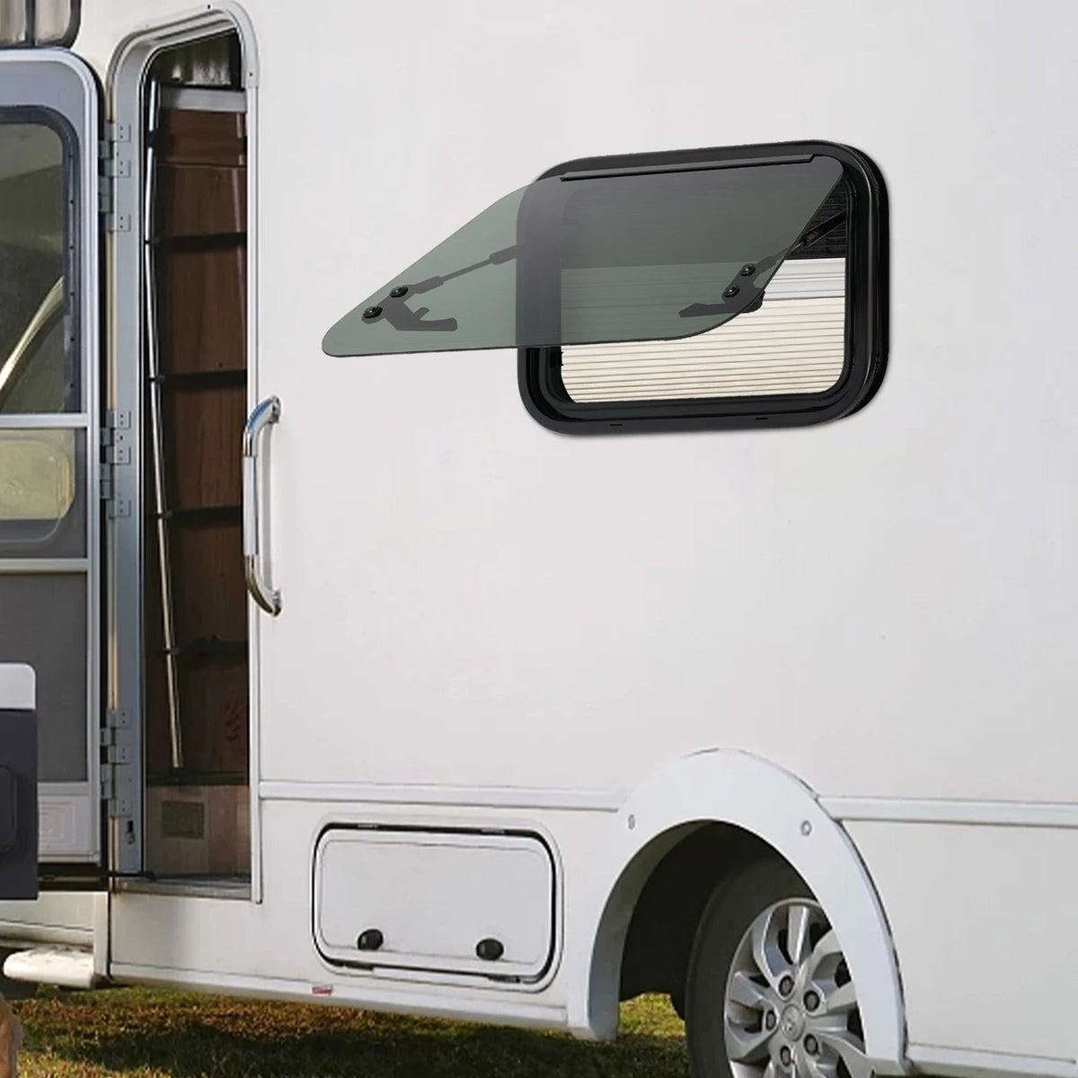 RV Push Out Window 50x35cm Aluminium, Campervan Caravan