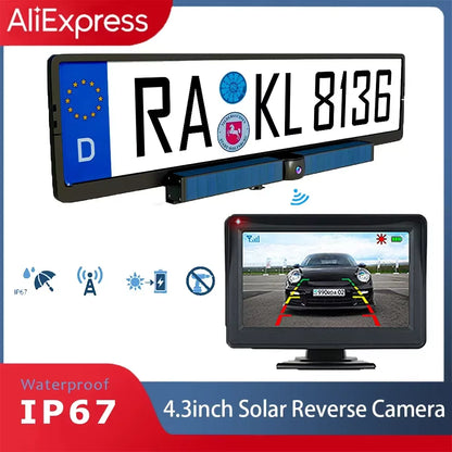 Solar Wireless Reversing Camera 4.3in Monitor, Motorhome RV