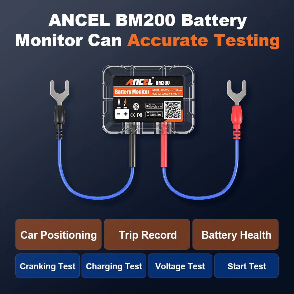 ANCEL BM200 Bluetooth 12V Battery Monitor, App, Campervan