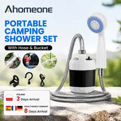 Rechargeable Outdoor Shower 2200mAh USB, Camping Pump