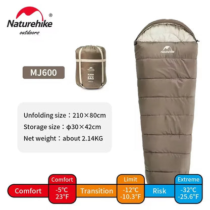 Naturehike Mummy Sleeping Bag MJ300 MJ600, Winter Camping