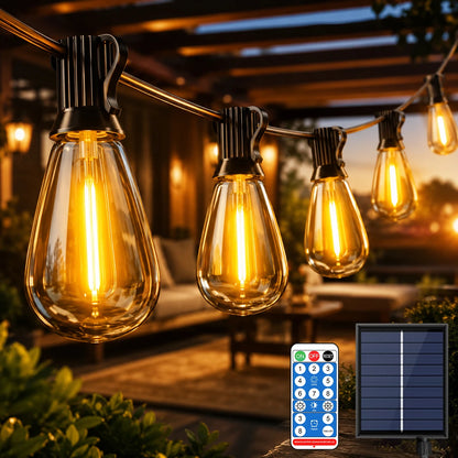 Solar Festoon String Lights IP44, Shatterproof Awning Bulbs