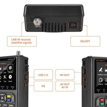 GTMEDIA V8 Finder2 Satellite Signal Meter, DVB-S2X