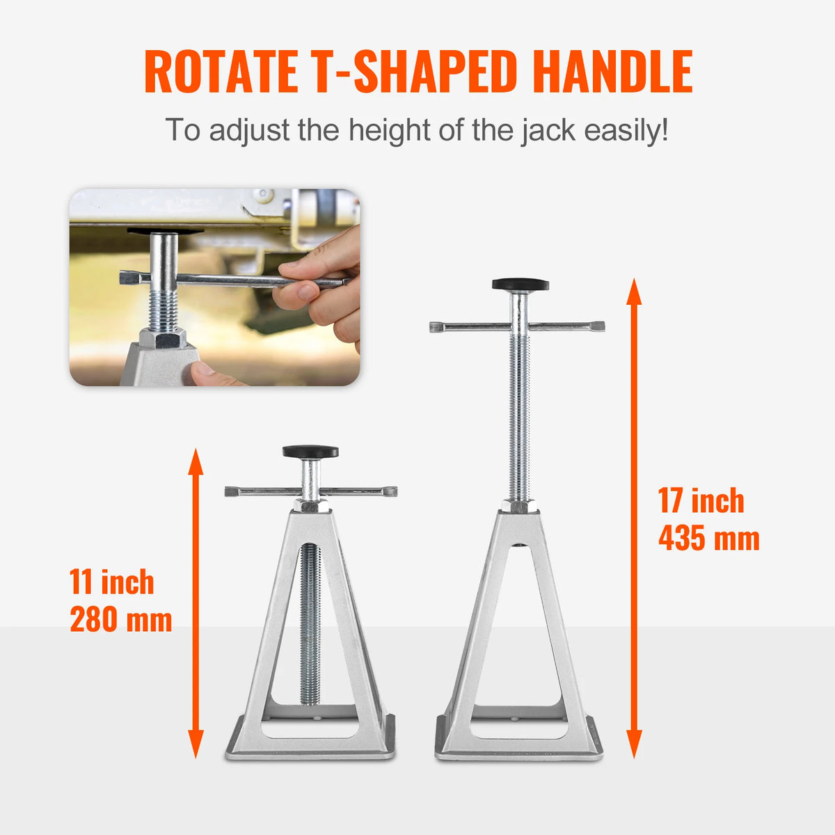 RV Stabiliser Jacks 4-Pack, Aluminium, 280 to 435mm