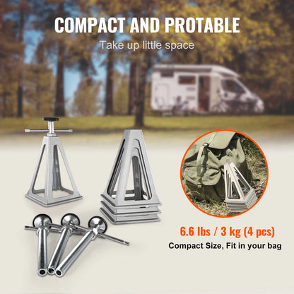 RV Stabiliser Jacks 4-Pack, Aluminium, 280 to 435mm