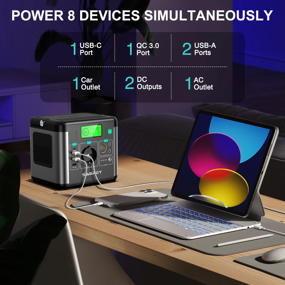 SWAREY S160 Power Station 222Wh 300W, Pure Sine Wave