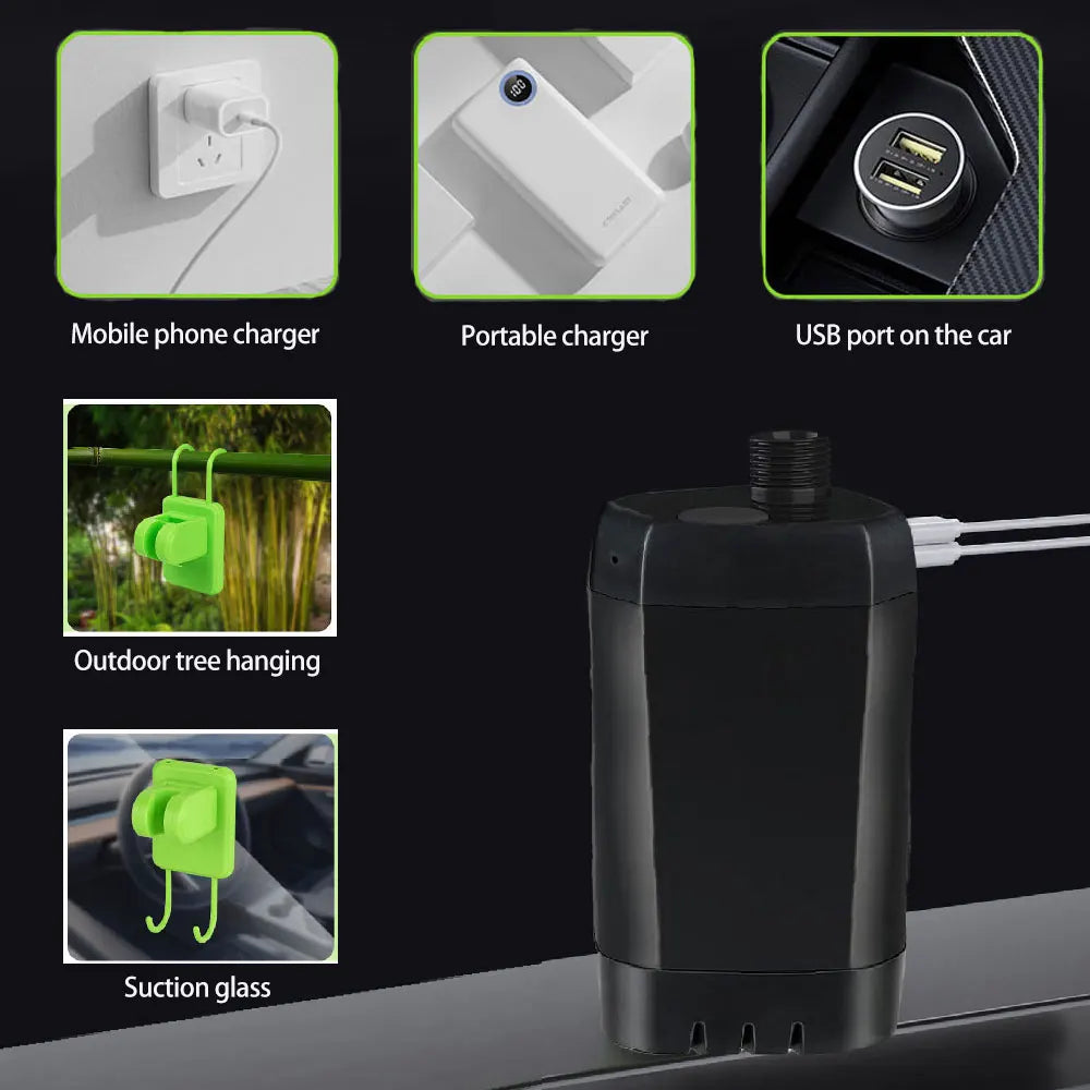 Rechargeable Camping Shower 6000mAh with Digital Display