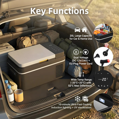 Podofo 30L Compressor Fridge Freezer with App, Campervan
