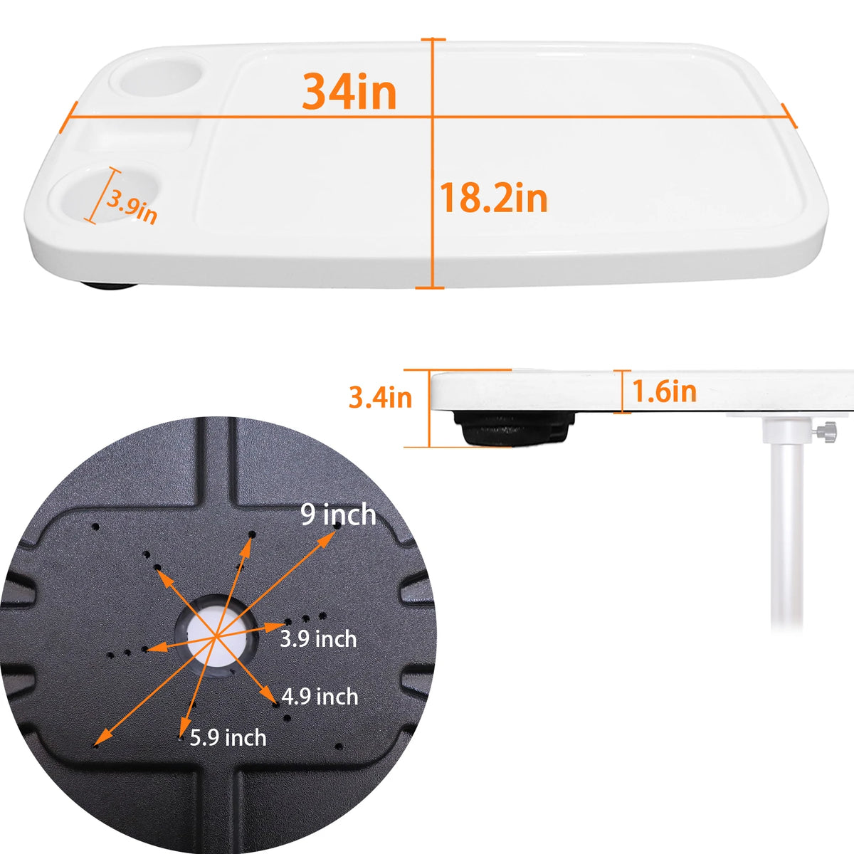 Removable RV Tabletop 86x46cm, Waterproof Camper Van Table