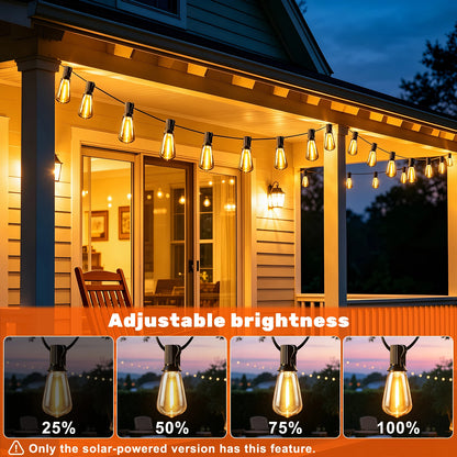 Solar Festoon String Lights IP44, Shatterproof Awning Bulbs
