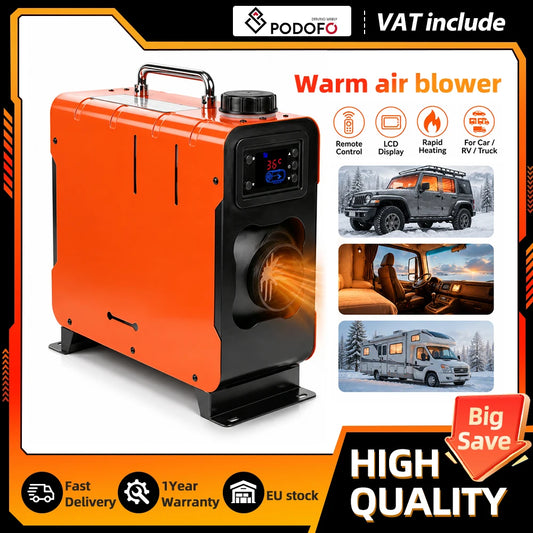 8kW Diesel Air Heater 12V 24V LCD Remote, Campervan