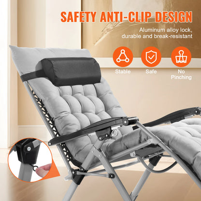 Zero Gravity Lounge Chair, Folding Recliner with Cushion
