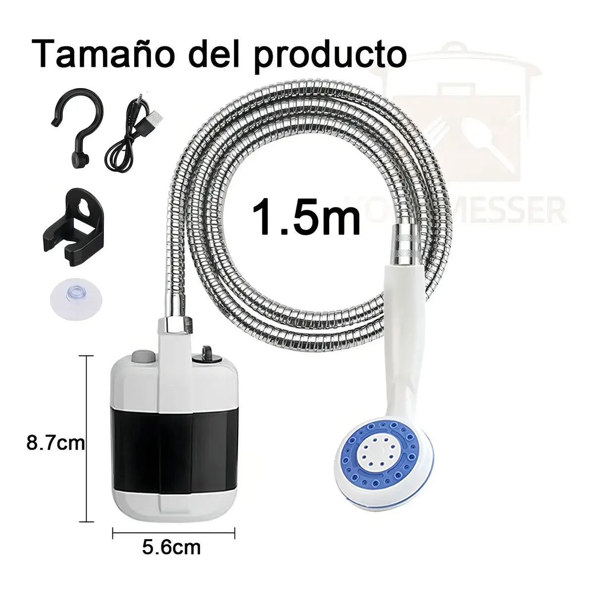Rechargeable Outdoor Shower 2200mAh USB, Camping Pump