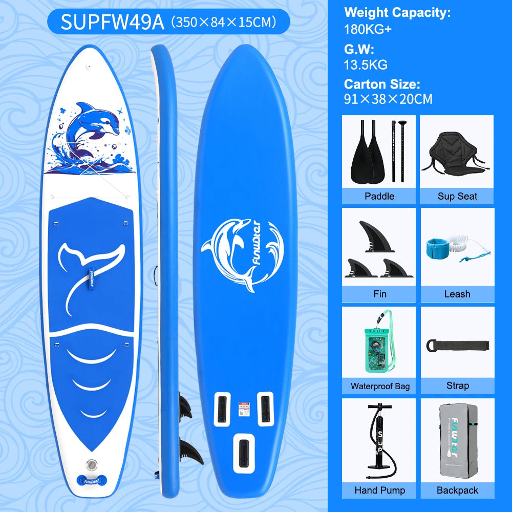 Inflatable Stand Up Paddle Board SUP 335cm, 165kg Load