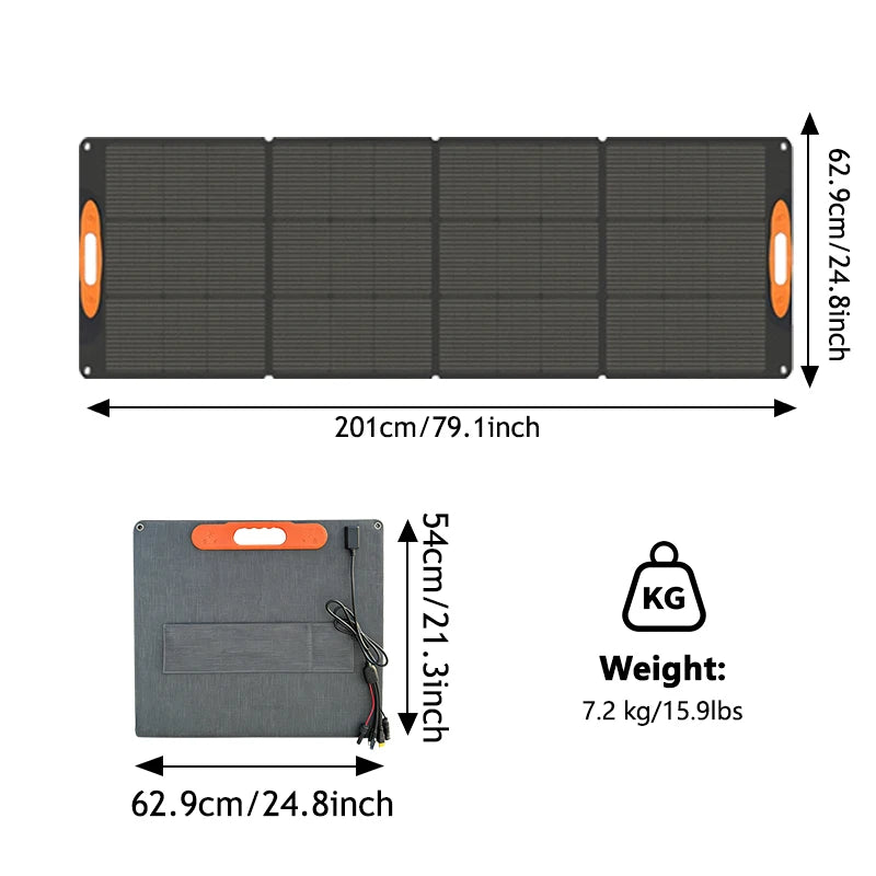 200W Foldable Solar Panel IP68, Power Station Charger RV