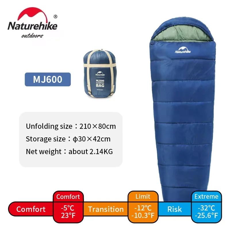Naturehike Mummy Sleeping Bag MJ300 MJ600, Winter Camping