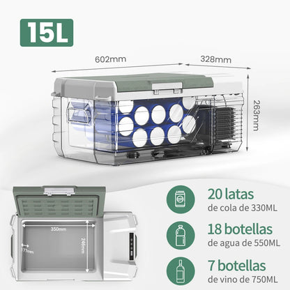 Alpicool NL15 Compressor Fridge Freezer 15L, 12V 24V