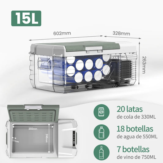 Alpicool NL15 Compressor Fridge Freezer 15L, 12V 24V