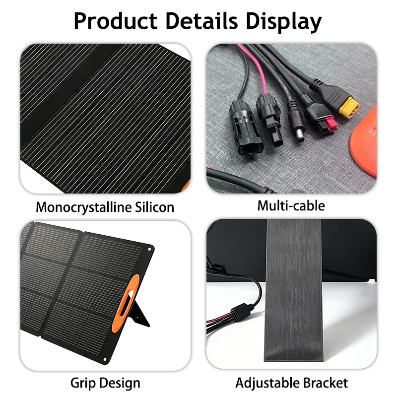 200W Foldable Solar Panel IP68, Power Station Charger RV