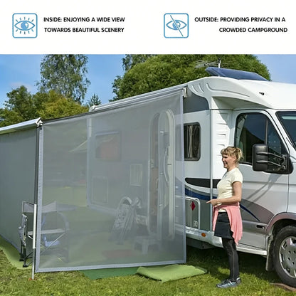 Awning Side Screen 9x7ft, Mesh Privacy Sunshade, Caravan RV