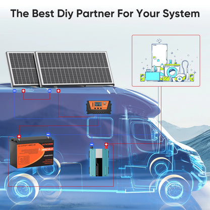 RVPOZWER 100W 12V Bifacial Solar Panel, Monocrystalline