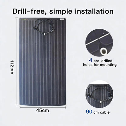 100W Flexible Solar Panel 18V ETFE, Campervan Van Roof