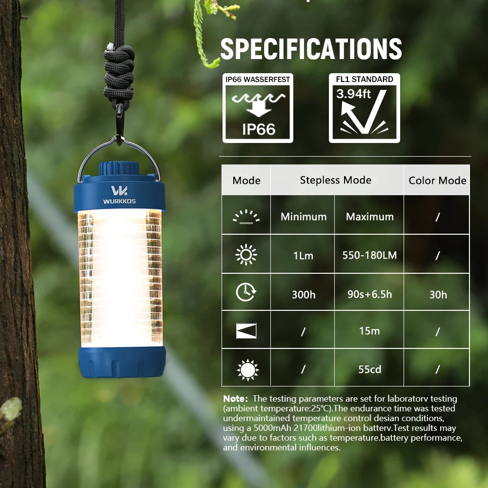 Wurkkos CL01 Rechargeable Camping Lantern, IP65 21700