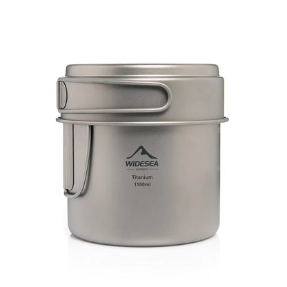 WIDESEA Titanium Camping Pot 1100ml, Ultralight 182g, Lid