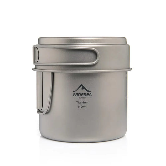 WIDESEA Titanium Camping Pot 1100ml, Ultralight 182g, Lid