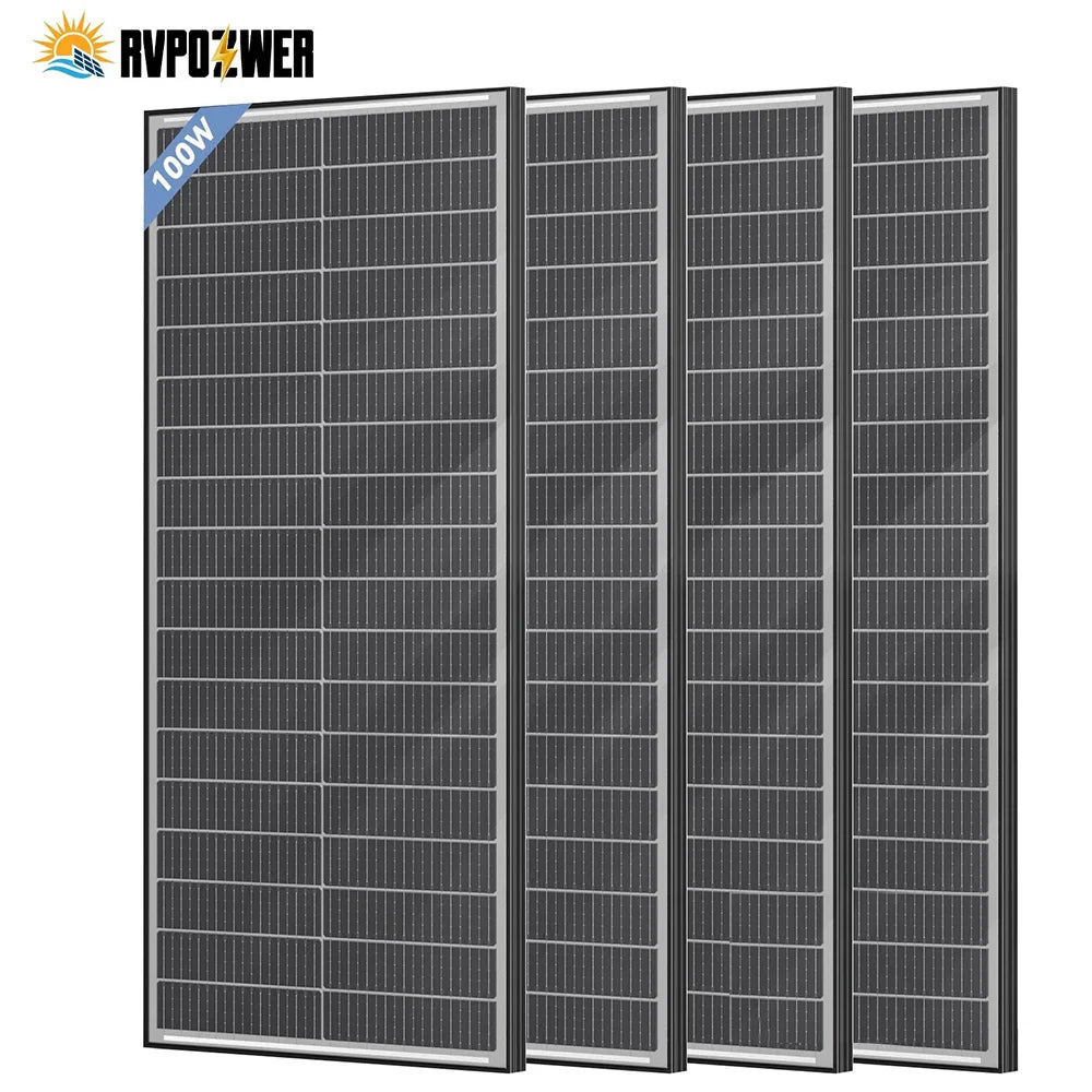 RVPOZWER 100W 12V Bifacial Solar Panel, Monocrystalline